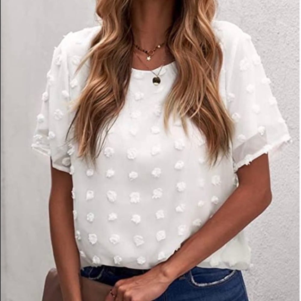 NWOT Women Swiss Dots Chiffon Shirts (New without tag)